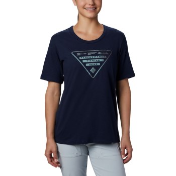 Columbia PFG Triangle, Camiseta Azul Marino Para Mujer | 364951-MSI